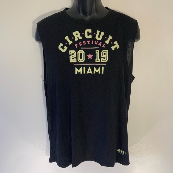 Circuit Party Miami 2019 Sleeveless T Shirt XL 36 chest ES Collection - Picture 1 of 3